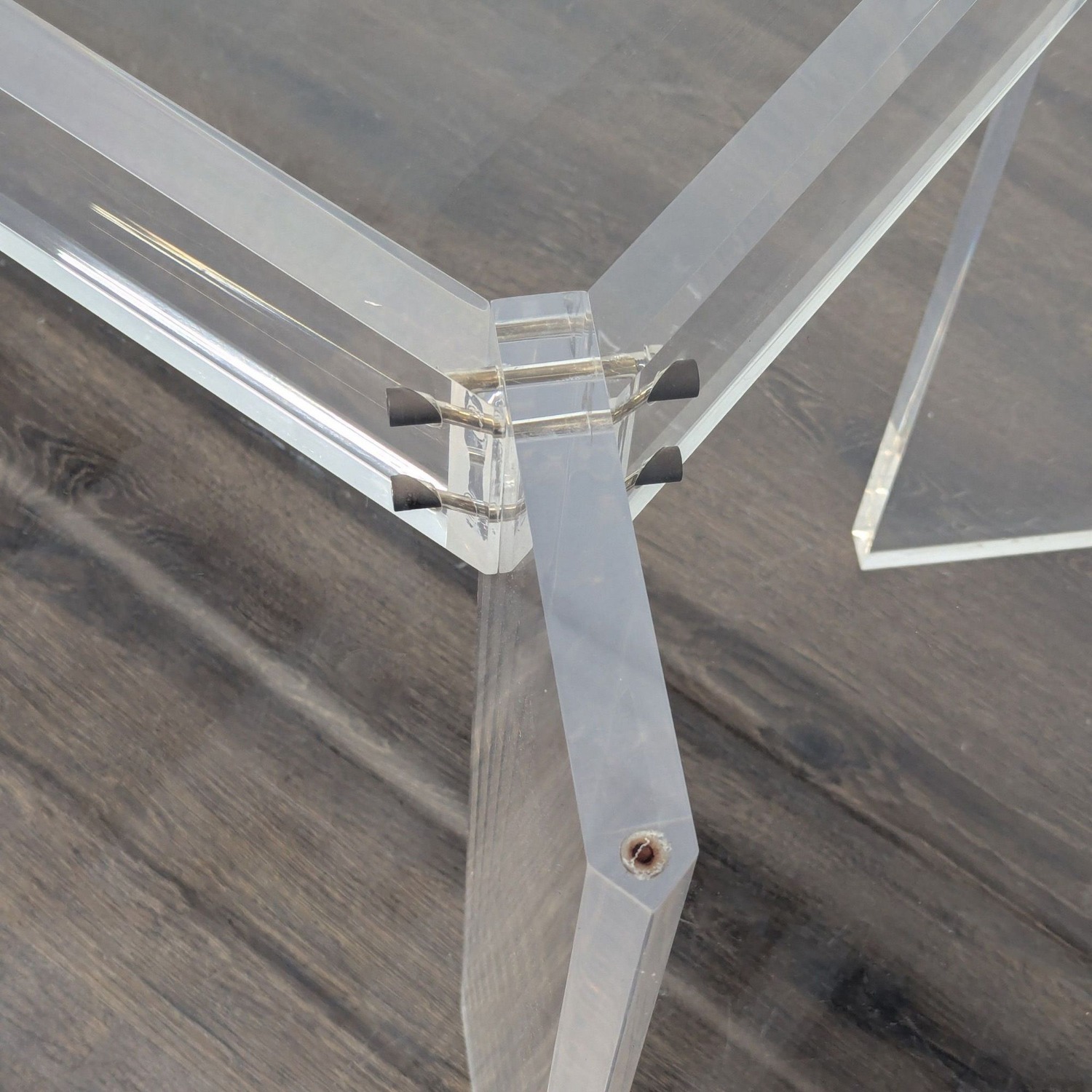 Glass Top Dining Table with Acrylic Legs	 - image-5
