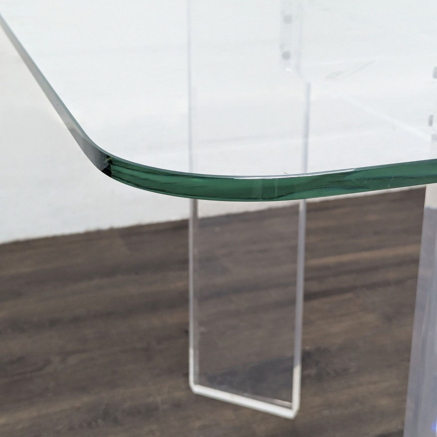 Glass Top Dining Table with Acrylic Legs	 - image-4