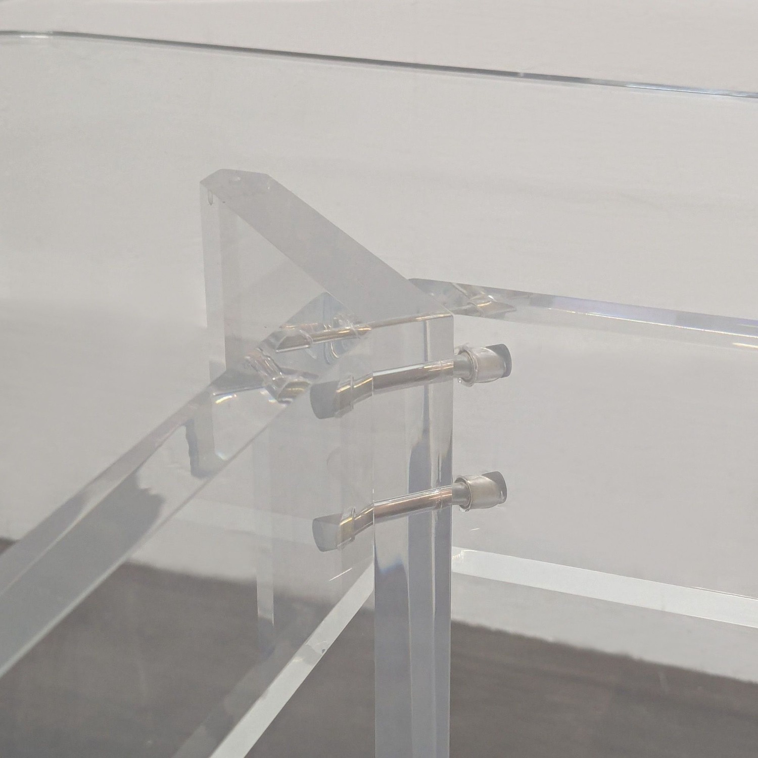 Glass Top Dining Table with Acrylic Legs	 - image-3
