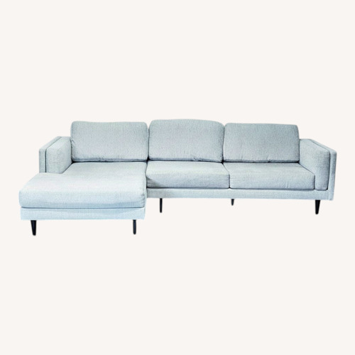 Used Living Spaces Modern Light Gray Sectional Sofa for sale on AptDeco