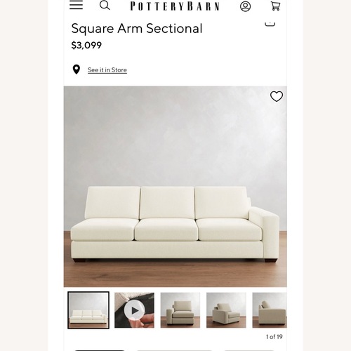 Used Pottery Barn Big Sur White Fabric 3+ Seater Sofa for sale on AptDeco