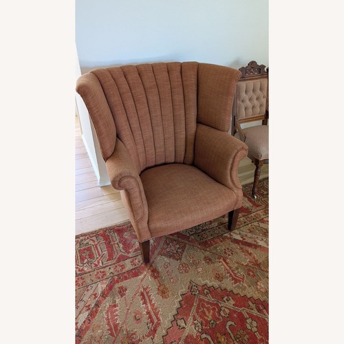 Used High Back Wing Lounge Chair with Rolled Arms	 for sale on AptDeco