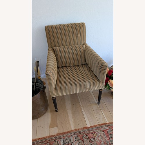 Used Dessin Fournir Striped High-Back Armchair for sale on AptDeco