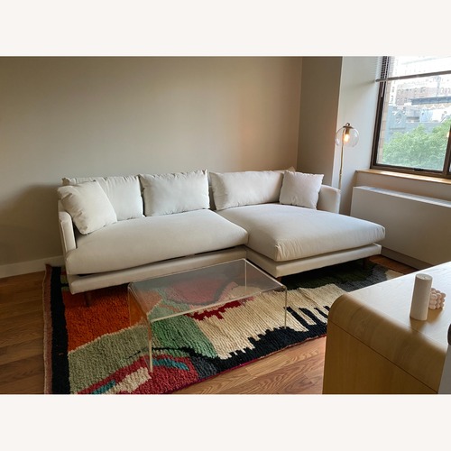 Used Joybird White Fabric 2 Piece Sectional for sale on AptDeco