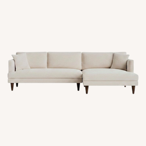 Used Joybird White Fabric 2 Piece Sectional for sale on AptDeco