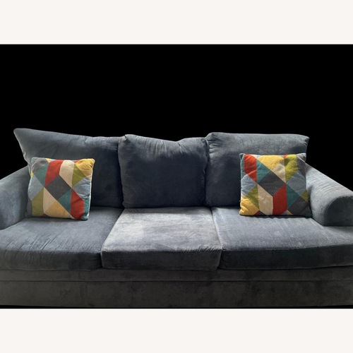 Used Bob’s Discount Furniture Playground Blue Sofa  for sale on AptDeco