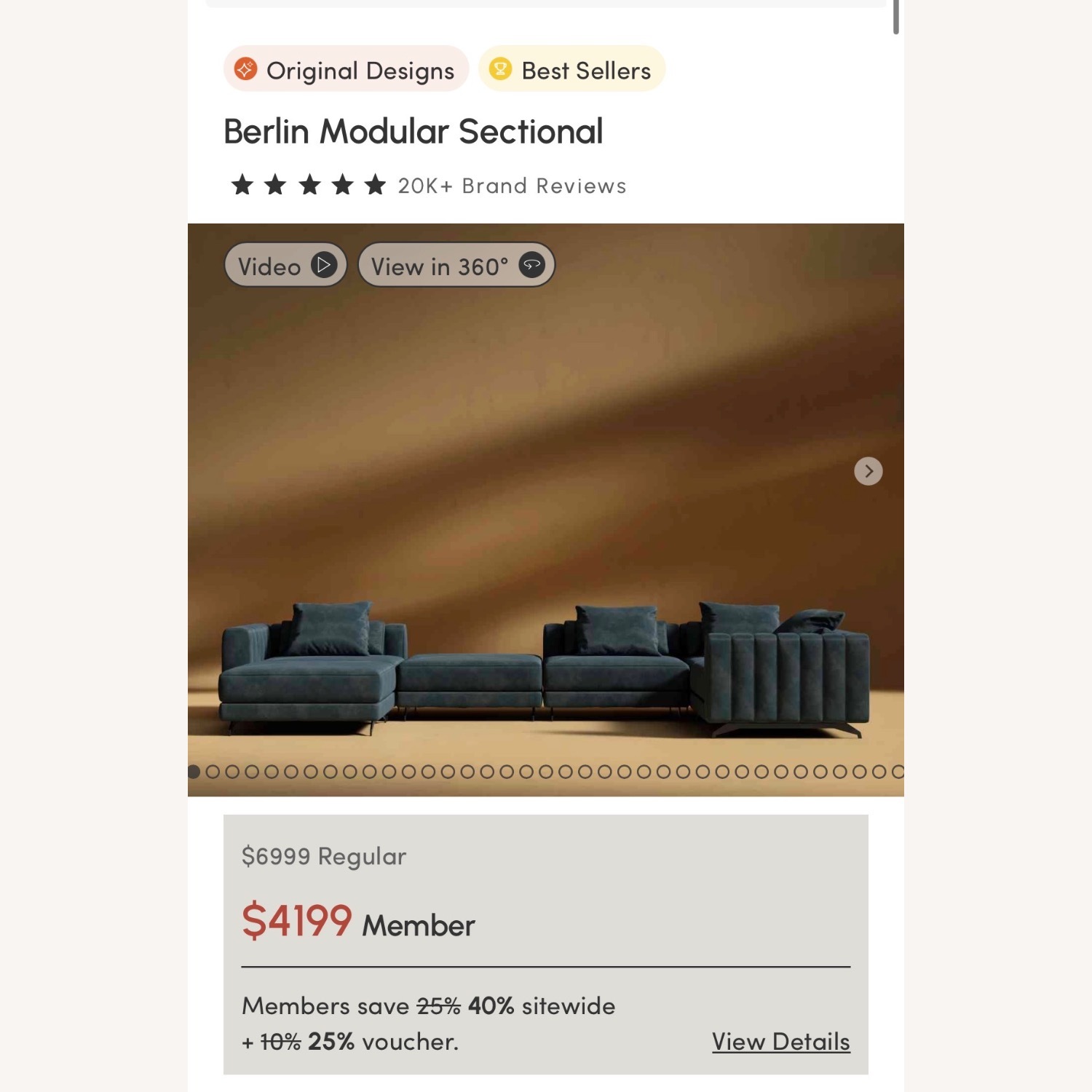 Berlin Modular Sofa With 2 Ottomans - image-5