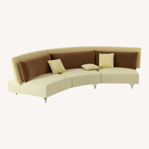 Used Green Leather 3+ Piece Sectional for sale on AptDeco
