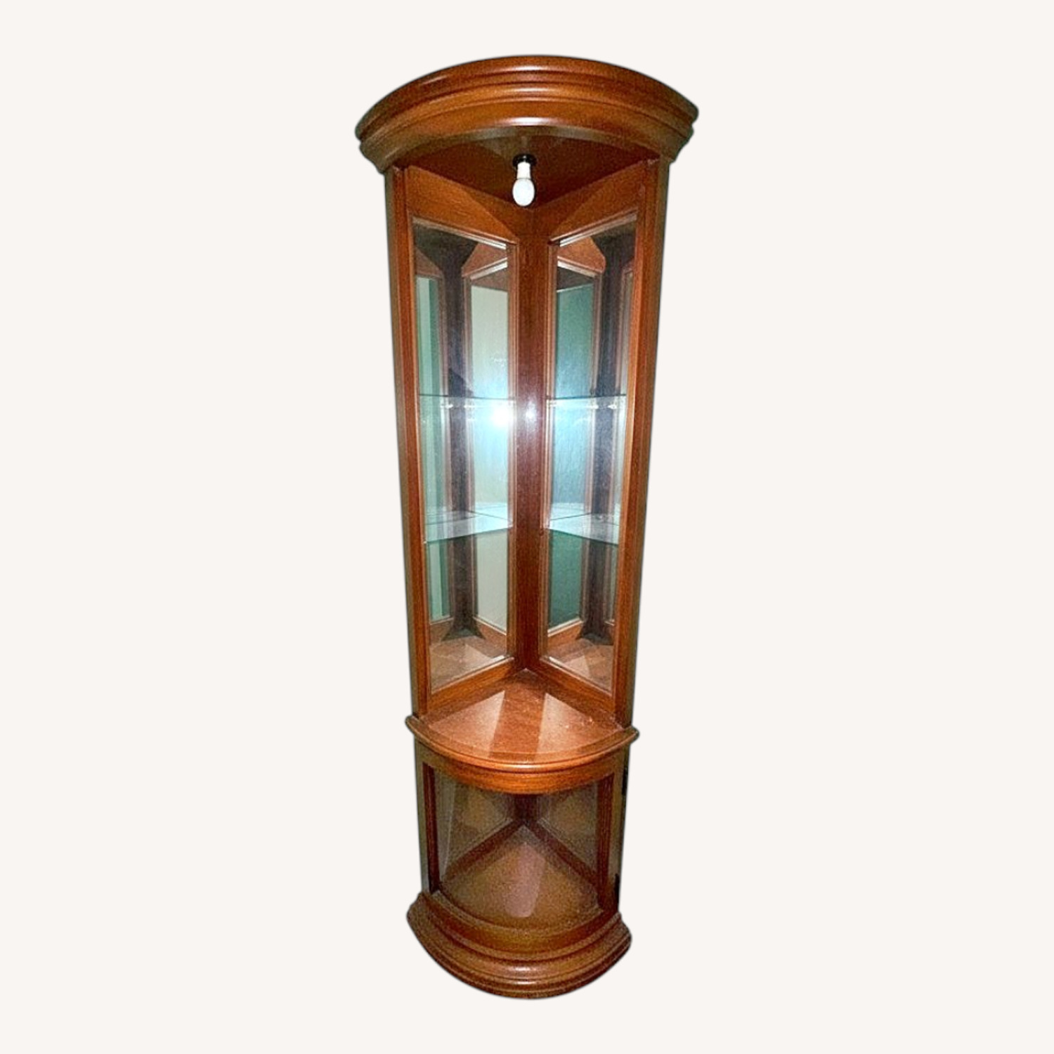 Traditional Wooden Corner Curio Cabinet - image-0