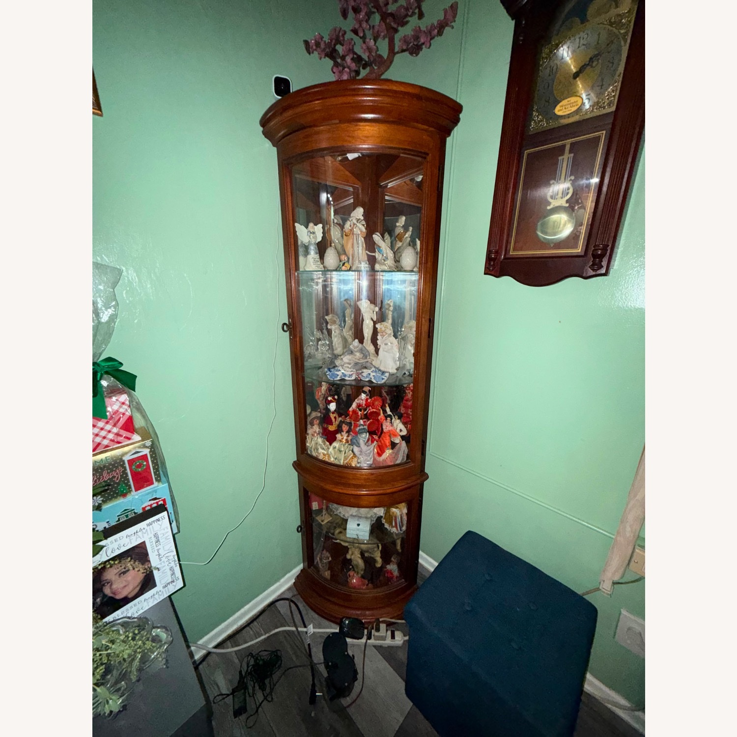 Traditional Wooden Corner Curio Cabinet - image-1