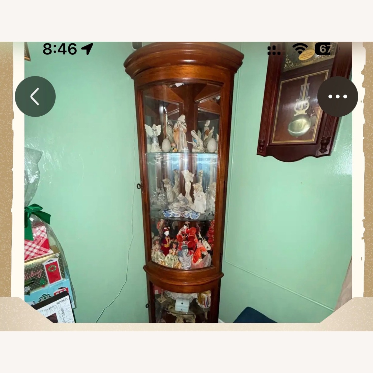 Traditional Wooden Corner Curio Cabinet - image-3