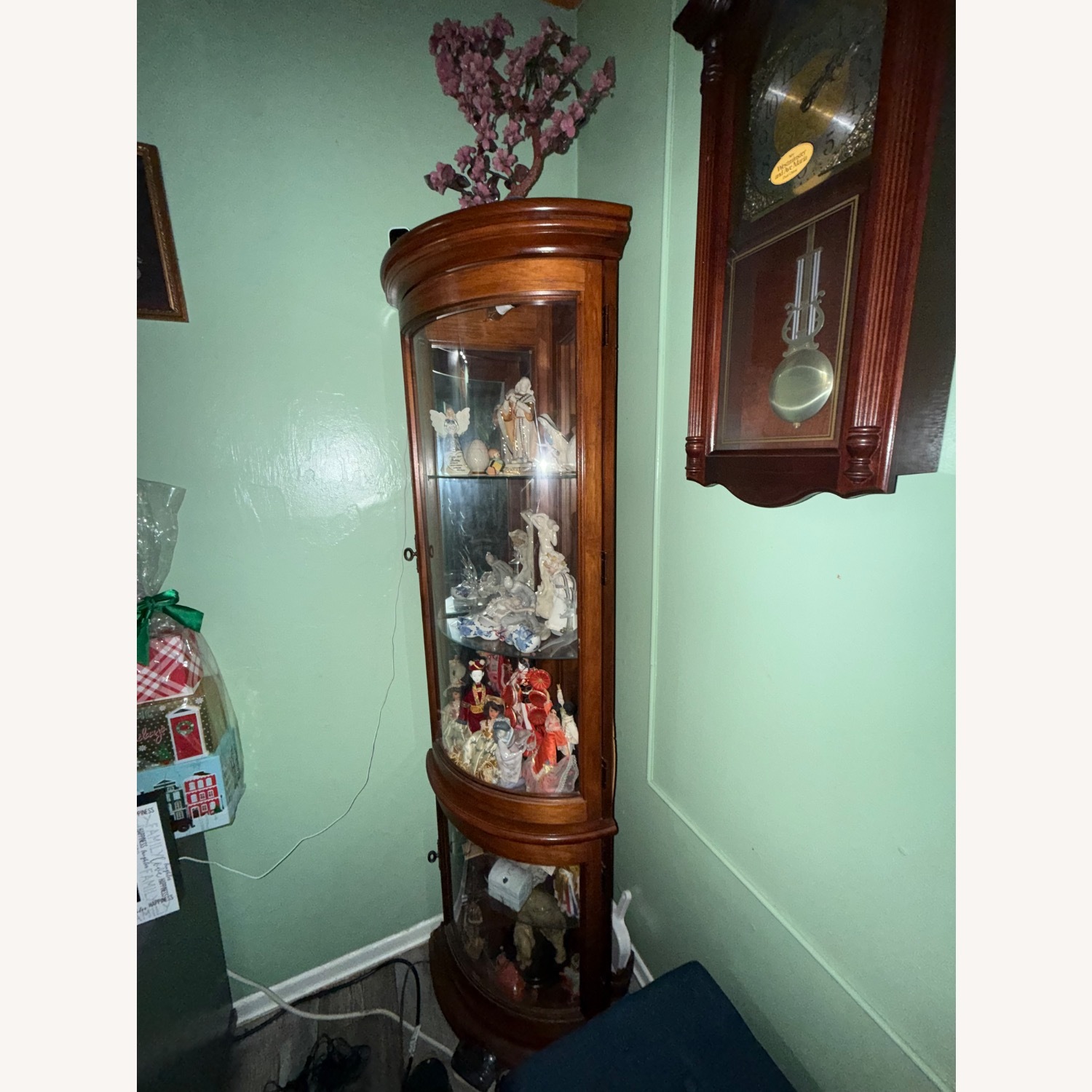 Traditional Wooden Corner Curio Cabinet - image-2