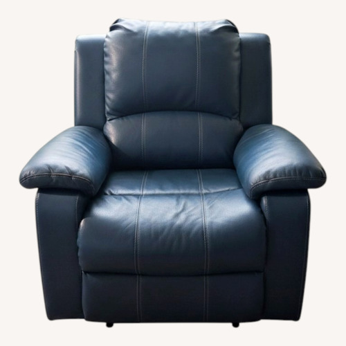 Used Blue Faux Leather Accent Chair for sale on AptDeco