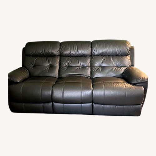 Used Grey Leather Sofa With Recliner for sale on AptDeco