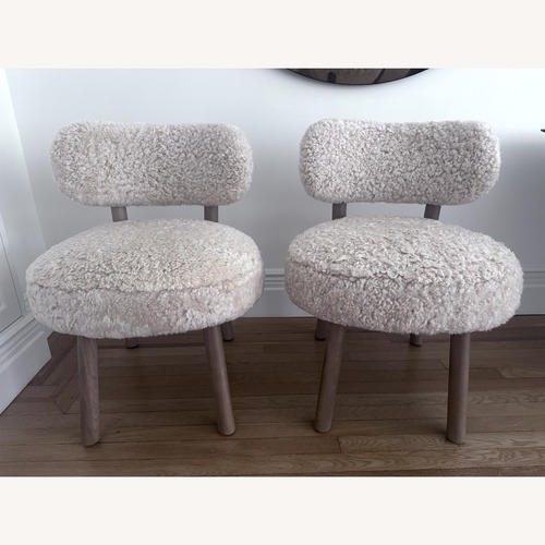 Used Maiden Home Shearling Jane Dining Chairs Set of 2 for sale on AptDeco