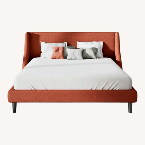Used Bowdoin Modern Linen Upholstered Platform Bed for sale on AptDeco