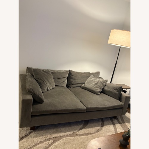 Used West Elm Harmony Mineral Gray Deep Seat Sofa for sale on AptDeco