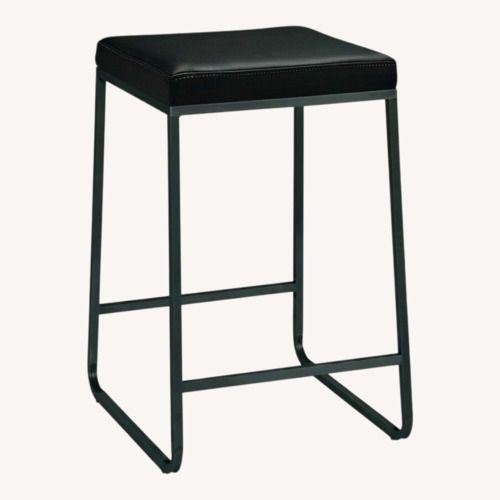 Used Pair of Room & Board Pistel Black Leather Stools for sale on AptDeco