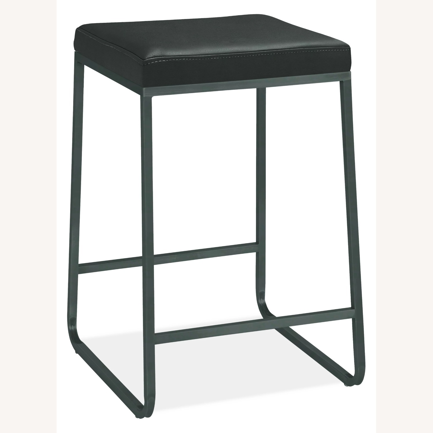 Pair of Room & Board Pistel Black Leather Stools - image-4