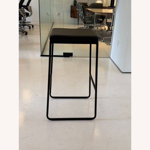 Used Pair of Room & Board Pistel Black Leather Stools for sale on AptDeco