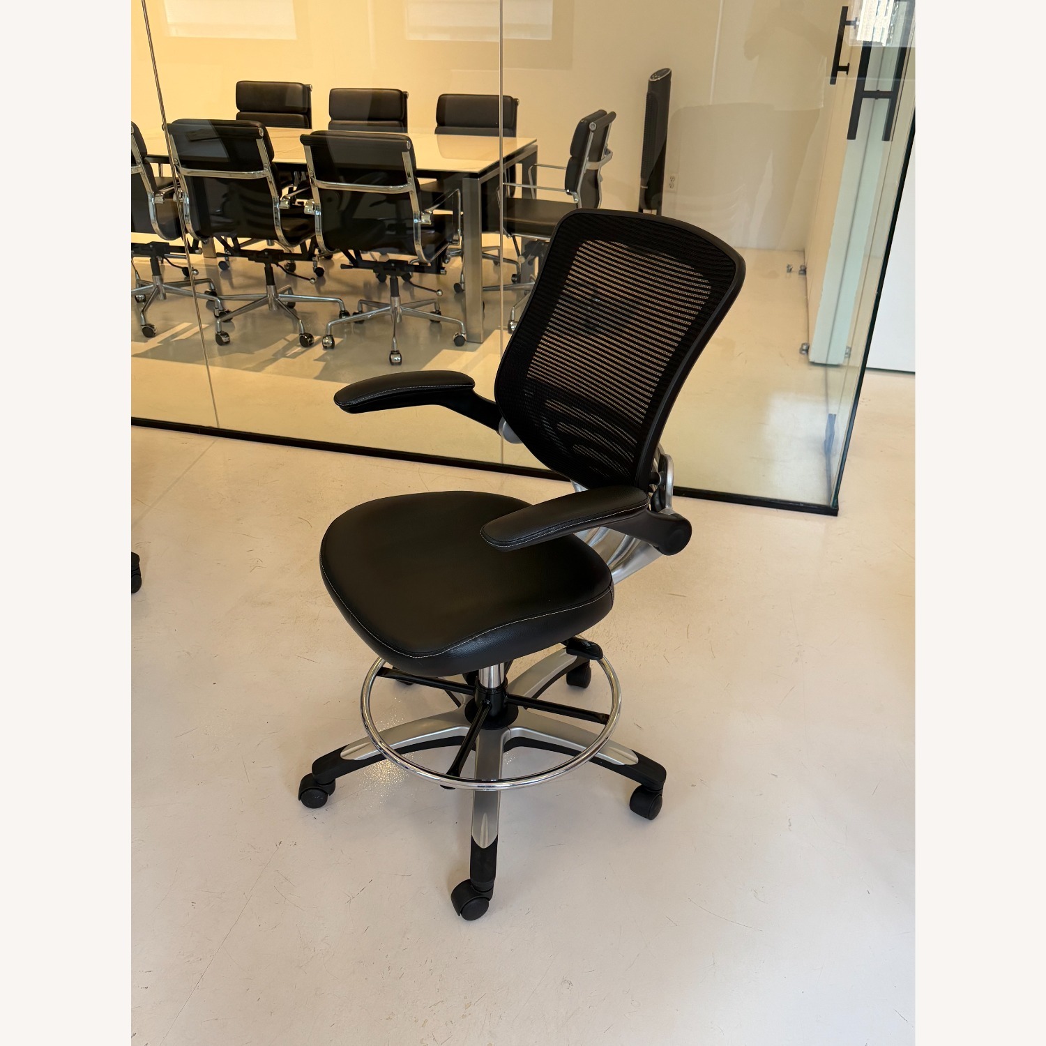 Modway Mesh Back with Flip Arm Drafting Chair - image-1