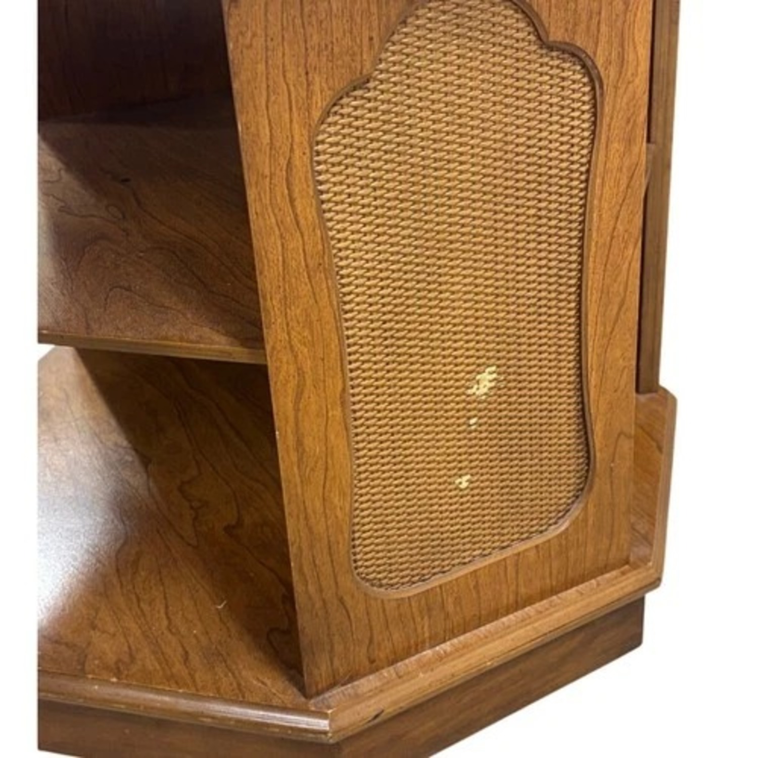 Vintage Octagonal Stone Top End Table Storage - image-7