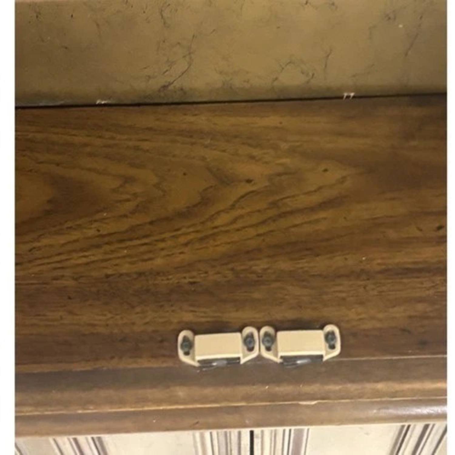 Vintage Glass Door Display Curio Cabinet Brown - image-13