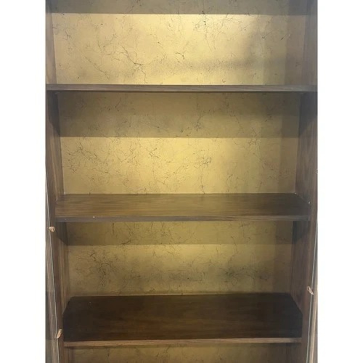 Vintage Glass Door Display Curio Cabinet Brown - image-12