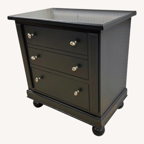 Used Broyhill Black 2 Drawer Nightstand Chest for sale on AptDeco