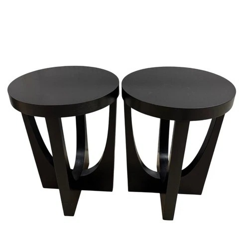 Used Target Round Black Accent Side Tables Set of 2 for sale on AptDeco
