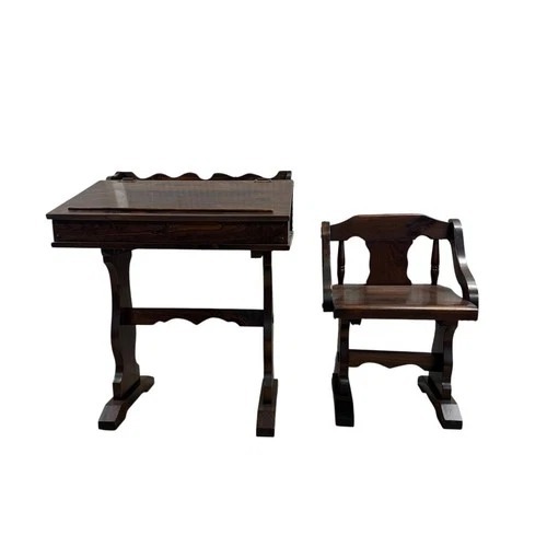 Used Rustic Wood Secretary Desk & Chair Set for sale on AptDeco