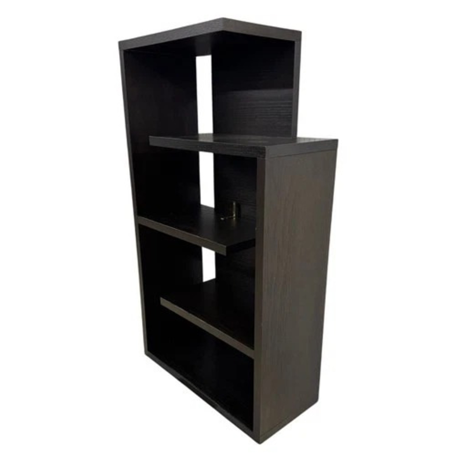 Modern Espresso Asymmetrical Bookcase Shelf - image-3