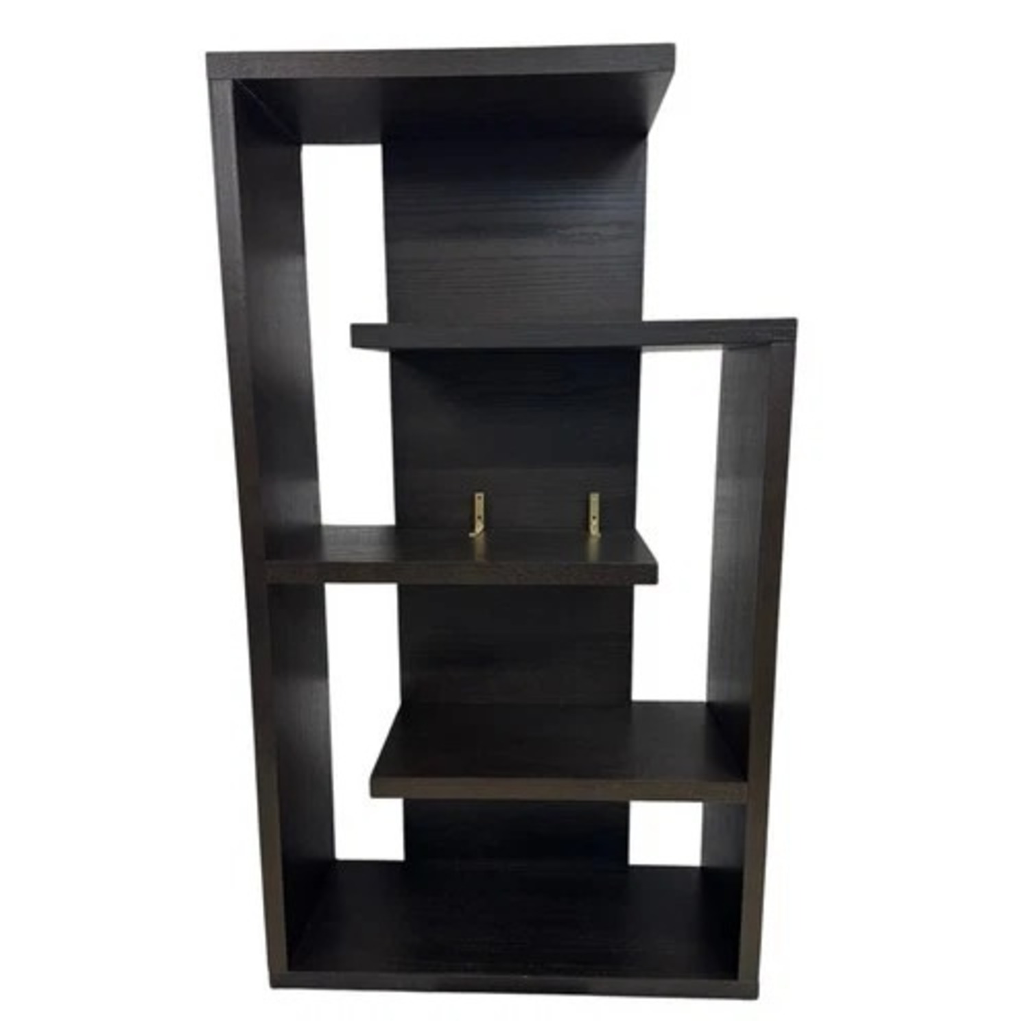 Modern Espresso Asymmetrical Bookcase Shelf - image-1