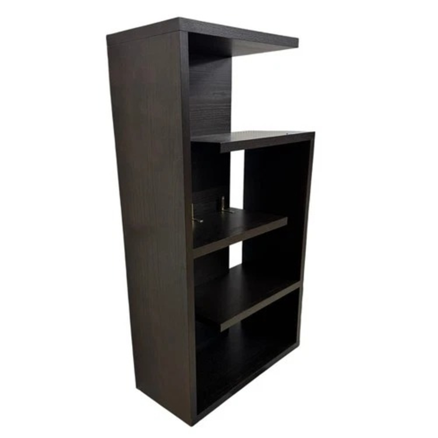 Modern Espresso Asymmetrical Bookcase Shelf - image-2