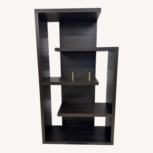 Used Modern Espresso Asymmetrical Bookcase Shelf for sale on AptDeco