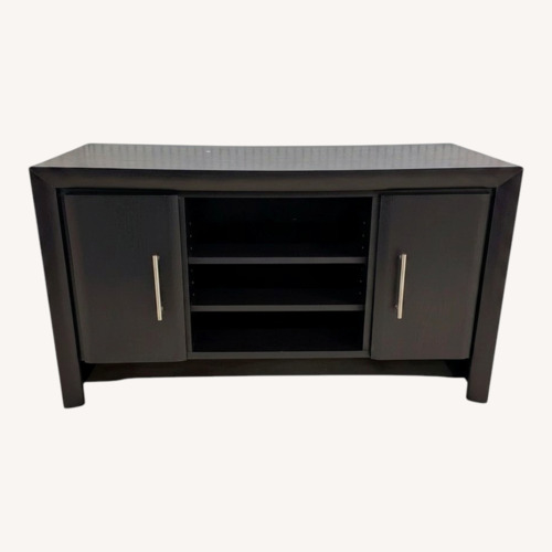 Used Black Modern TV Stand Media Console Cabinet for sale on AptDeco