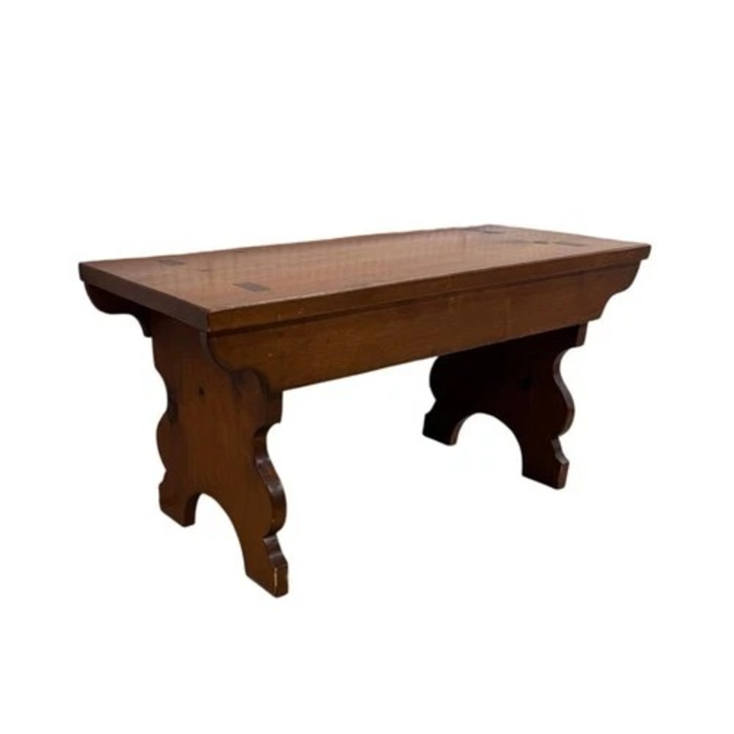 Rustic Solid Wood Bench Trestle Farmhouse - image-2
