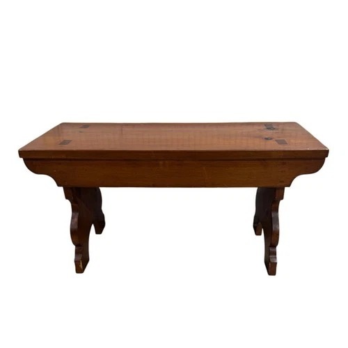 Used Rustic Solid Wood Bench Trestle Farmhouse for sale on AptDeco