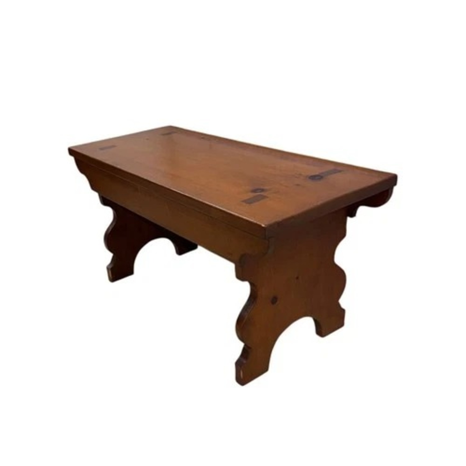 Rustic Solid Wood Bench Trestle Farmhouse - image-3