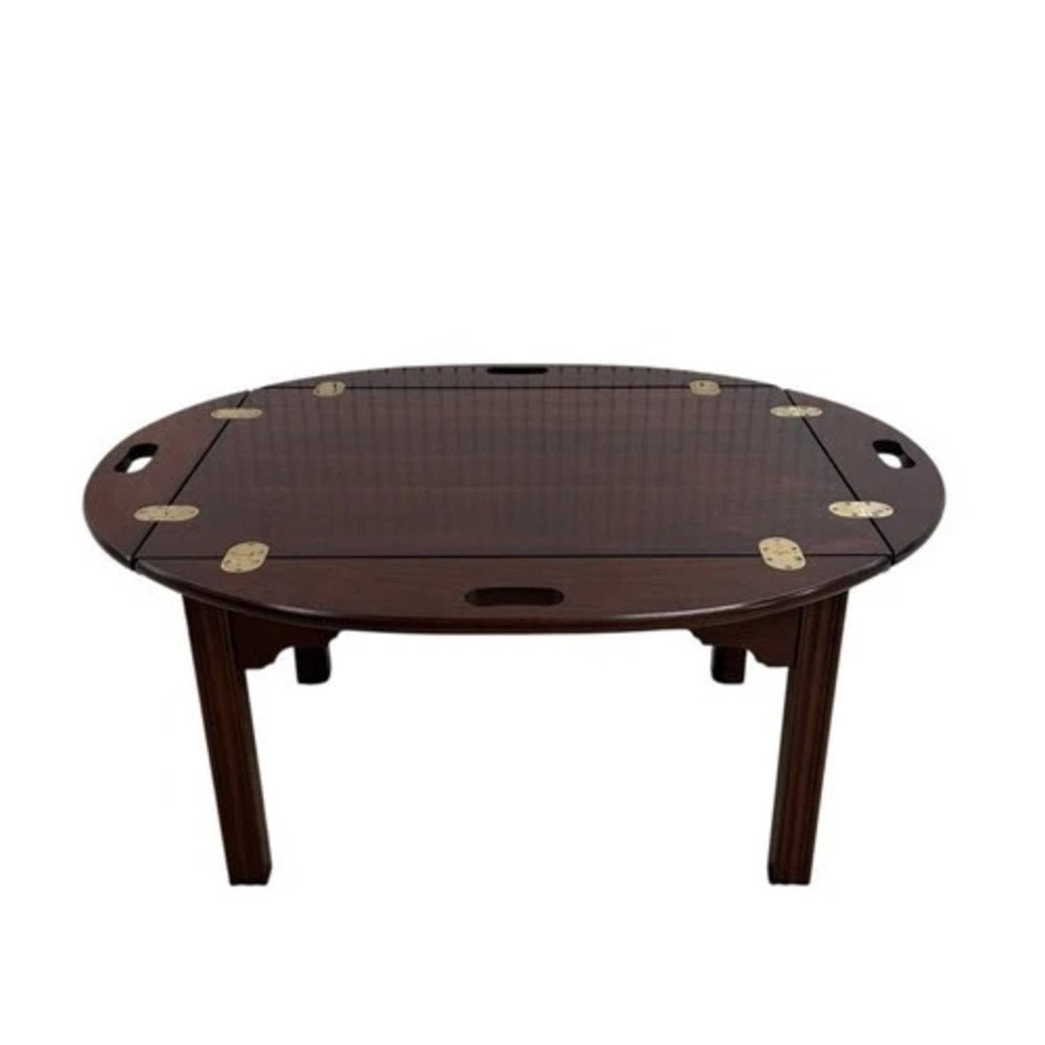 Convertible Wood Coffee Table Folding Tray Sides - image-1