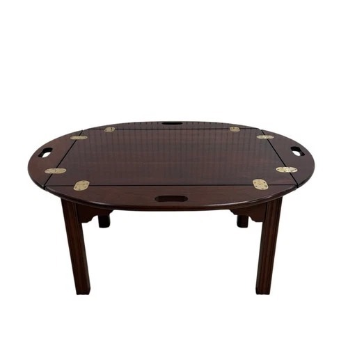 Used Convertible Wood Coffee Table Folding Tray Sides for sale on AptDeco