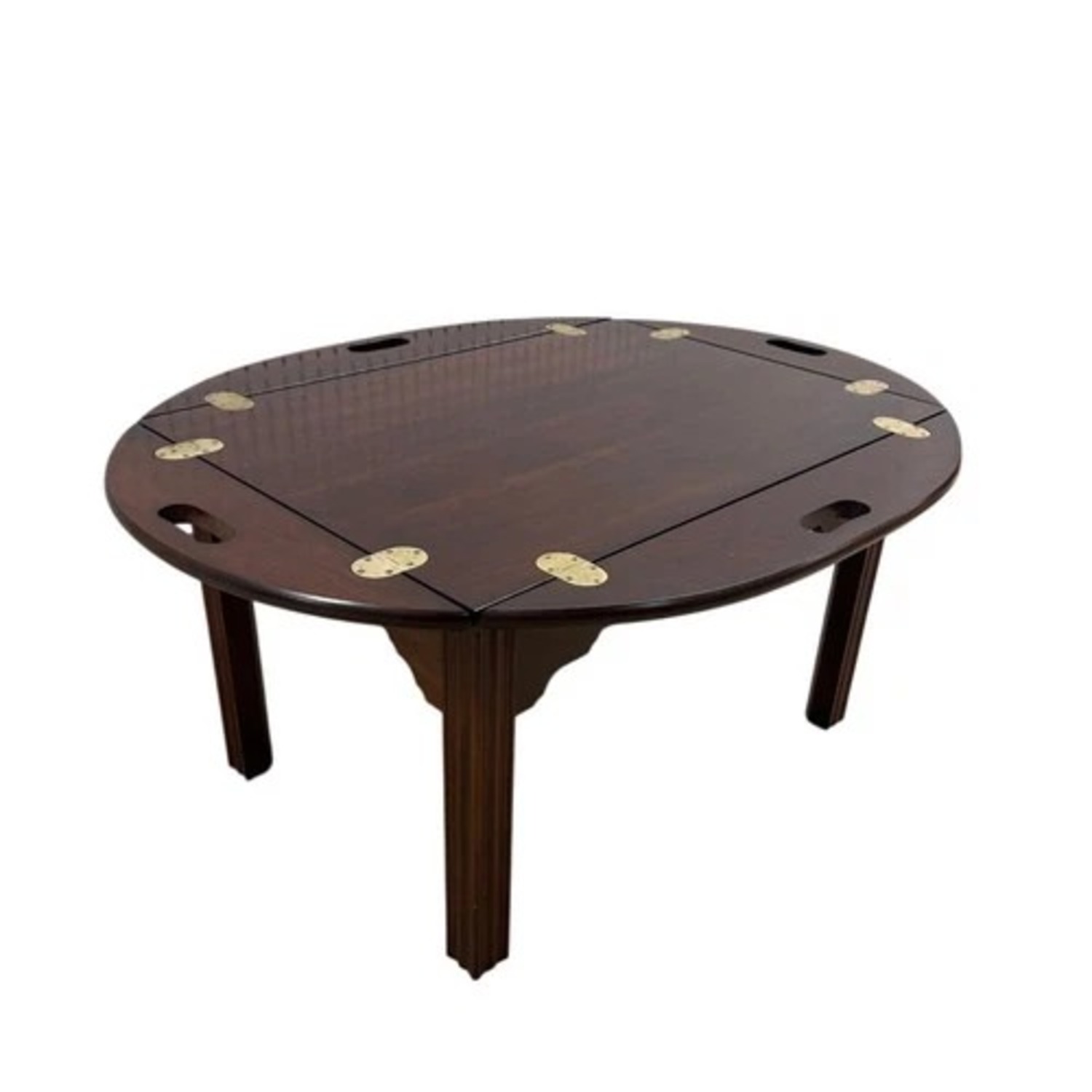 Convertible Wood Coffee Table Folding Tray Sides - image-3