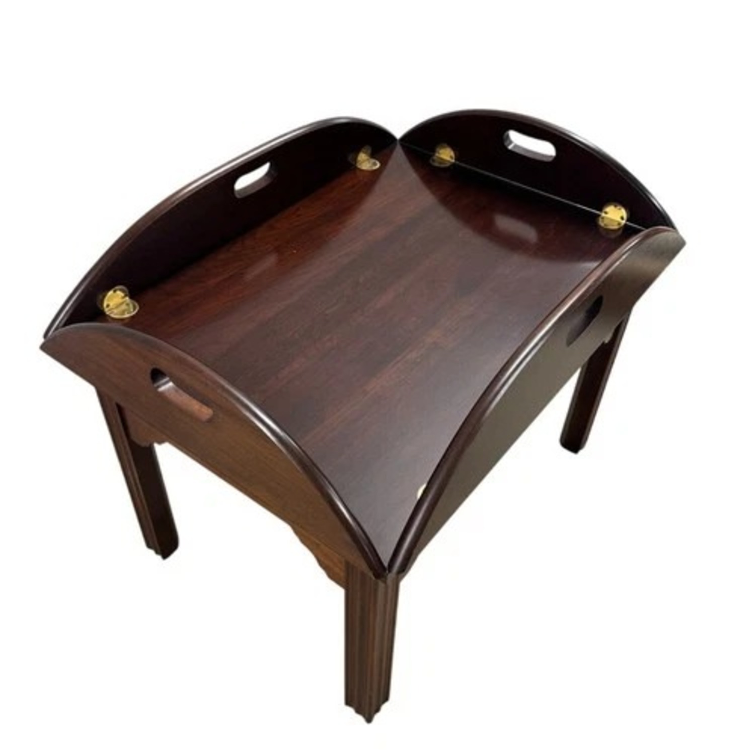 Convertible Wood Coffee Table Folding Tray Sides - image-4