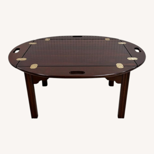 Used Convertible Wood Coffee Table Folding Tray Sides for sale on AptDeco