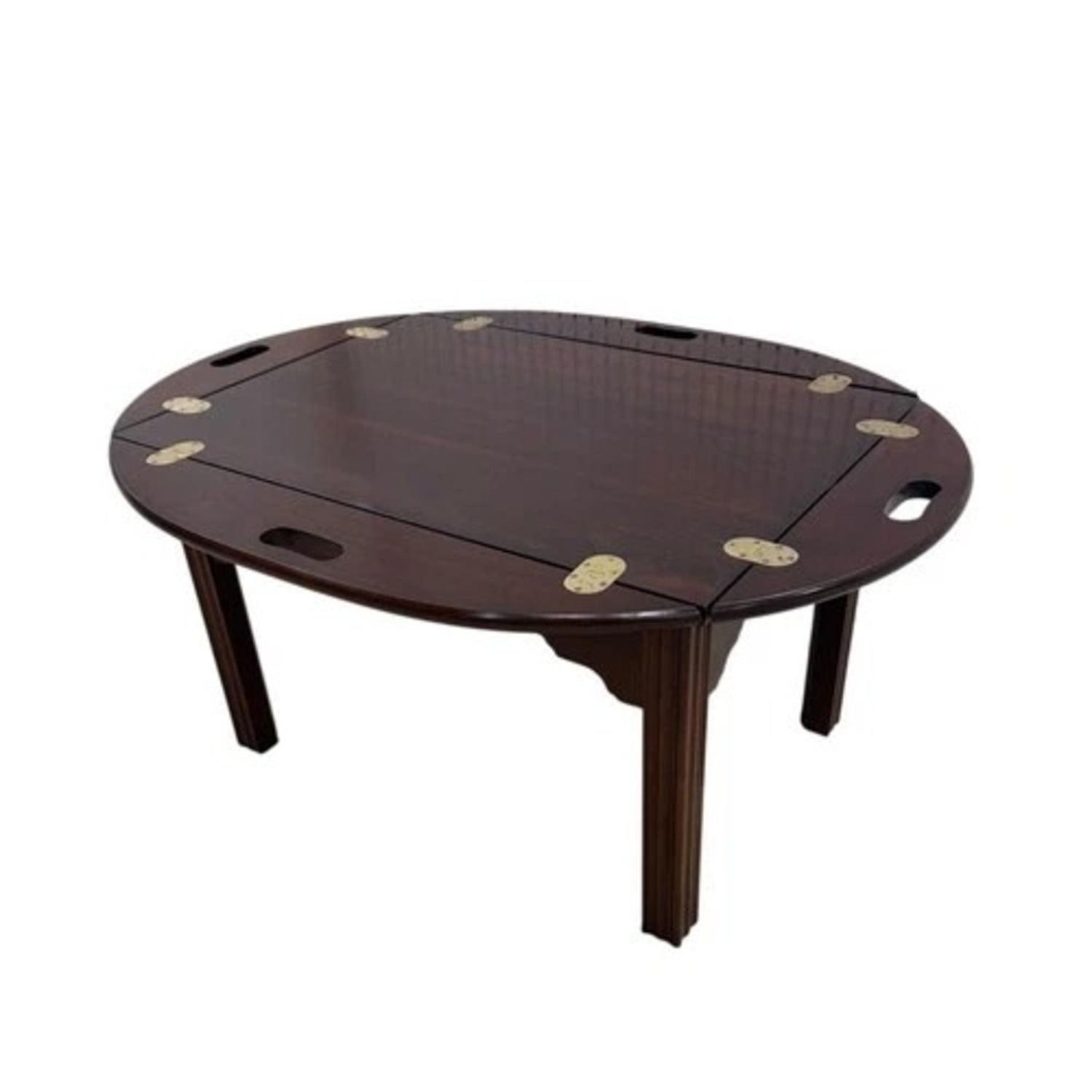 Convertible Wood Coffee Table Folding Tray Sides - image-2