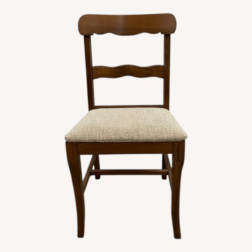 Used Wooden Ladder Back Dining Chair Upholstered Seat for sale on AptDeco