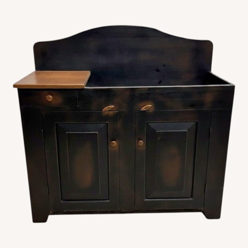 Used Rustic Wooden Storage Cabinet Bench Primitive for sale on AptDeco