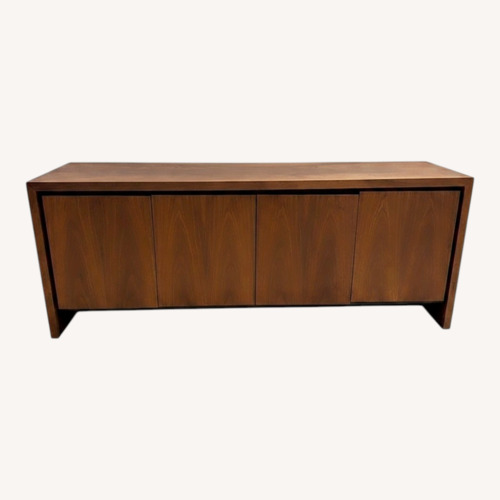 Used MCM Style Walnut Credenza 4 Door Storage Cabinet for sale on AptDeco