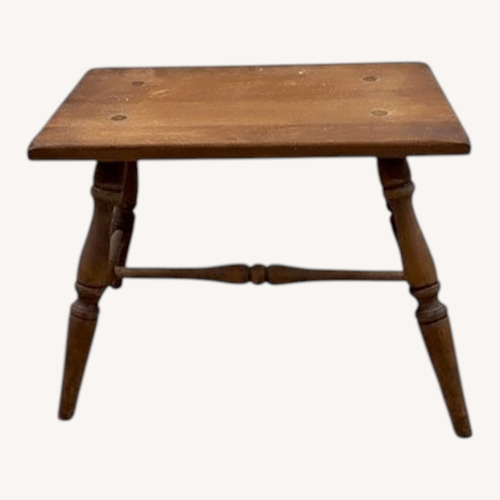 Used Solid Wood Small Accent Table Turned Legs for sale on AptDeco