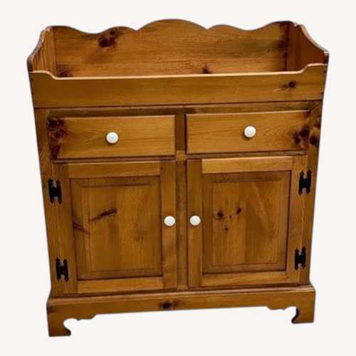 Used Rustic Pine Dry Sink Cabinet w Drawers Storage for sale on AptDeco